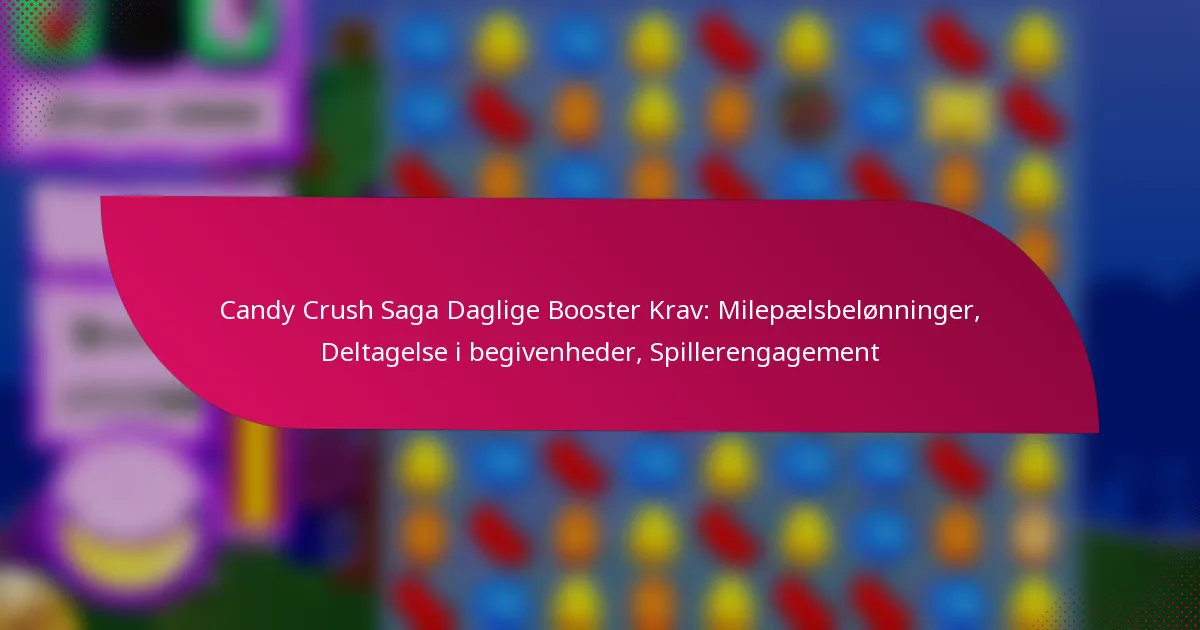 Candy Crush Saga Daglige Booster Krav: Milepælsbelønninger, Deltagelse i begivenheder, Spillerengagement