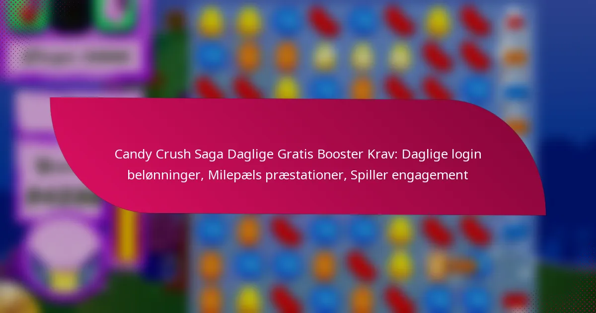 Candy Crush Saga Daglige Gratis Booster Krav: Daglige login belønninger, Milepæls præstationer, Spiller engagement