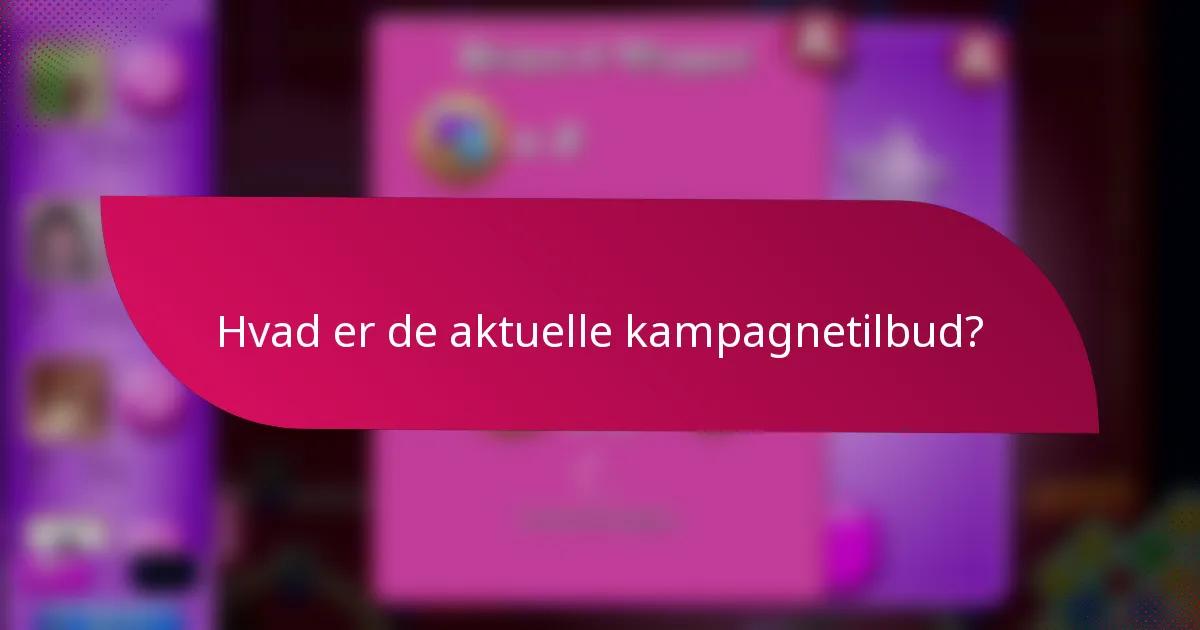 Hvad er de aktuelle kampagnetilbud?